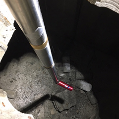 計測器インストラクション：高速道路地下の空洞範囲調査と内部に置かれている土嚢の位置及び範囲の確認