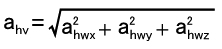 ahwx、ahwy、qhwzは、それぞれX軸、Y軸、Z軸の周波数補正振動加速度実効値